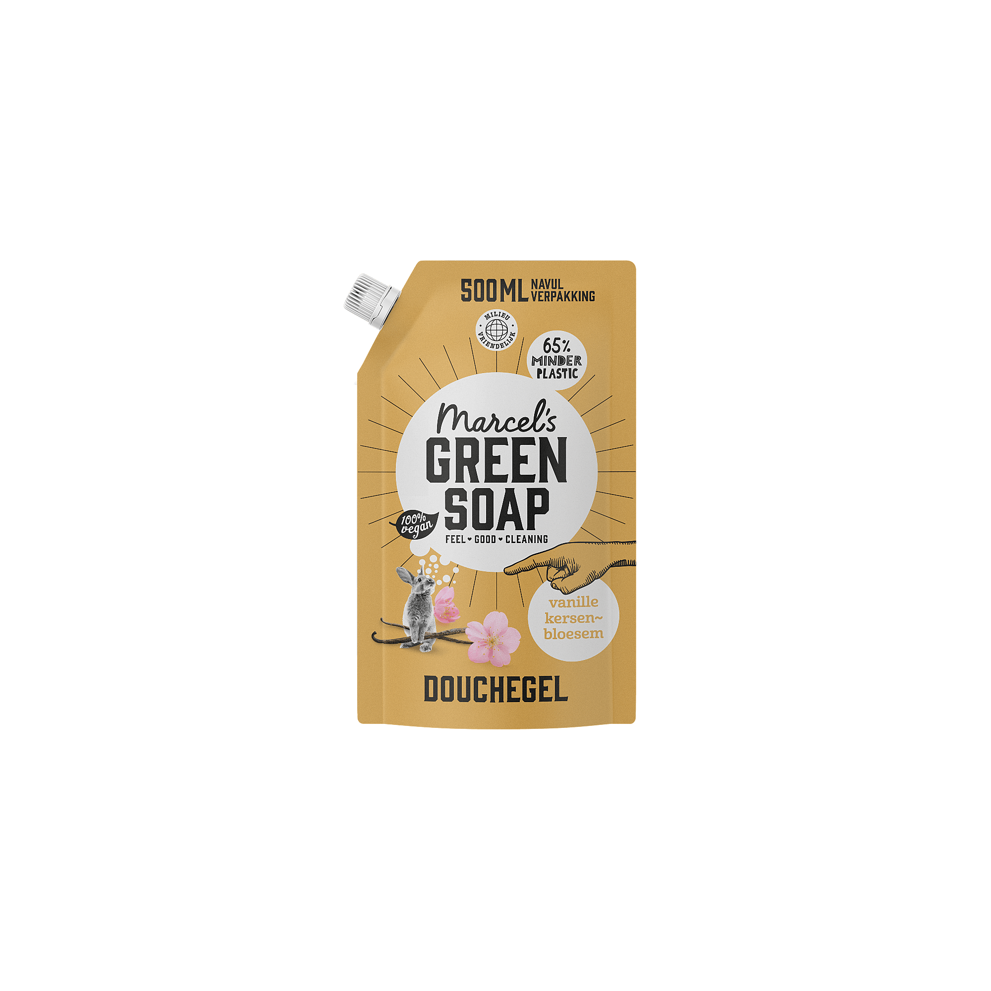 M.Green soap Gel douche Vanilla & cherry blossom recharge 500ml